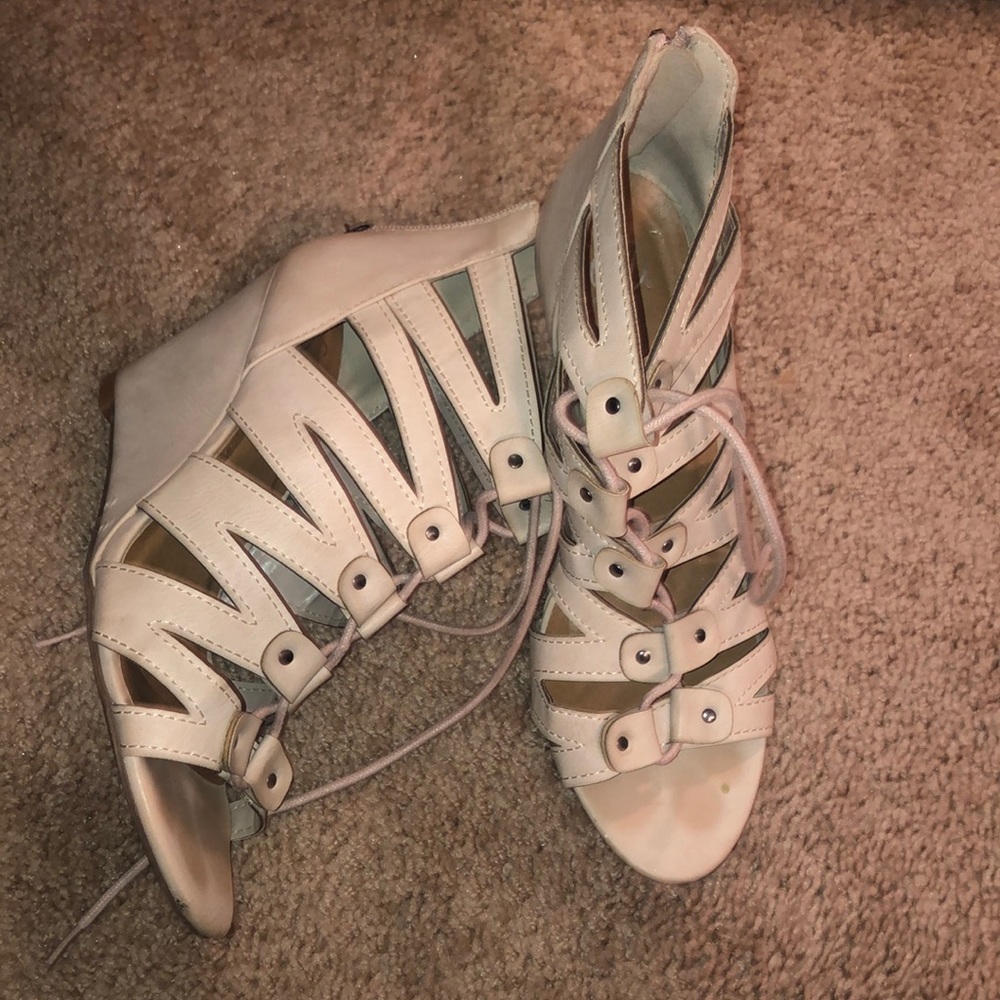 Lace up wedges